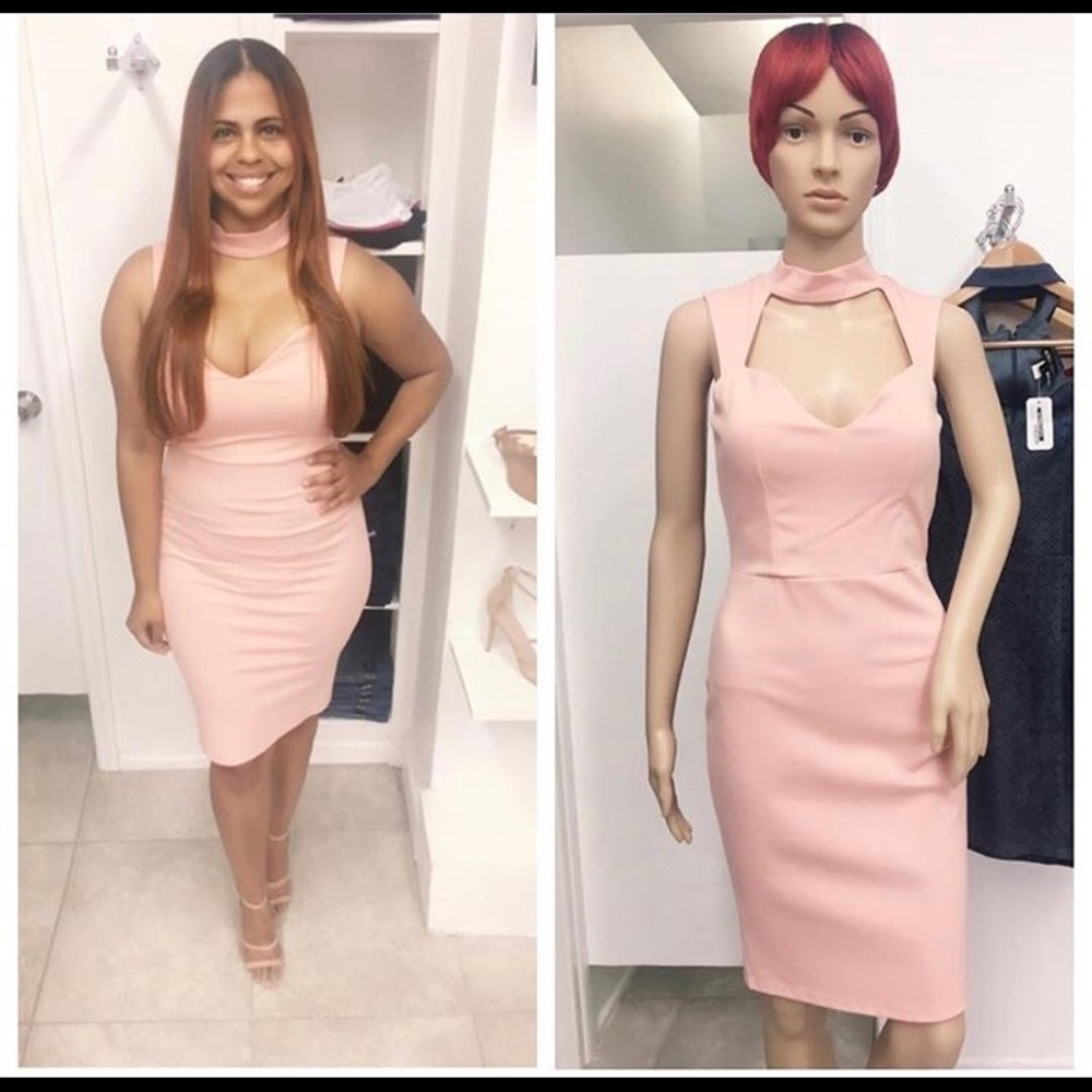 Light Pink Knee Length Dress